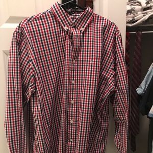 Dockers red white and blue shirt